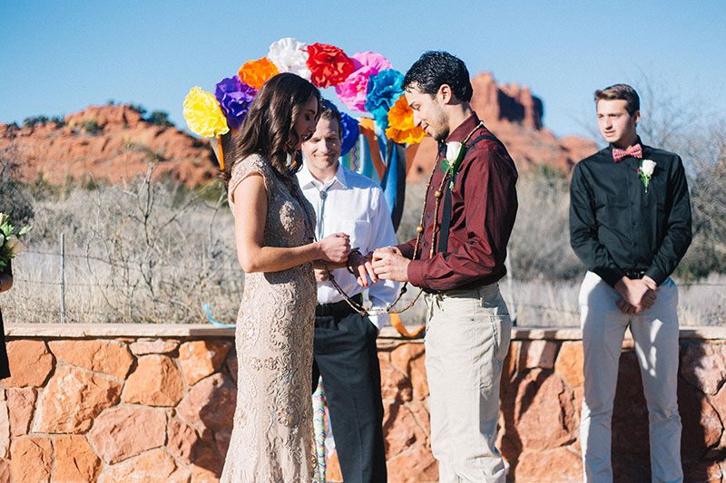 A Dia de los Muertos-themed Sedona wedding in the Arizona mountains