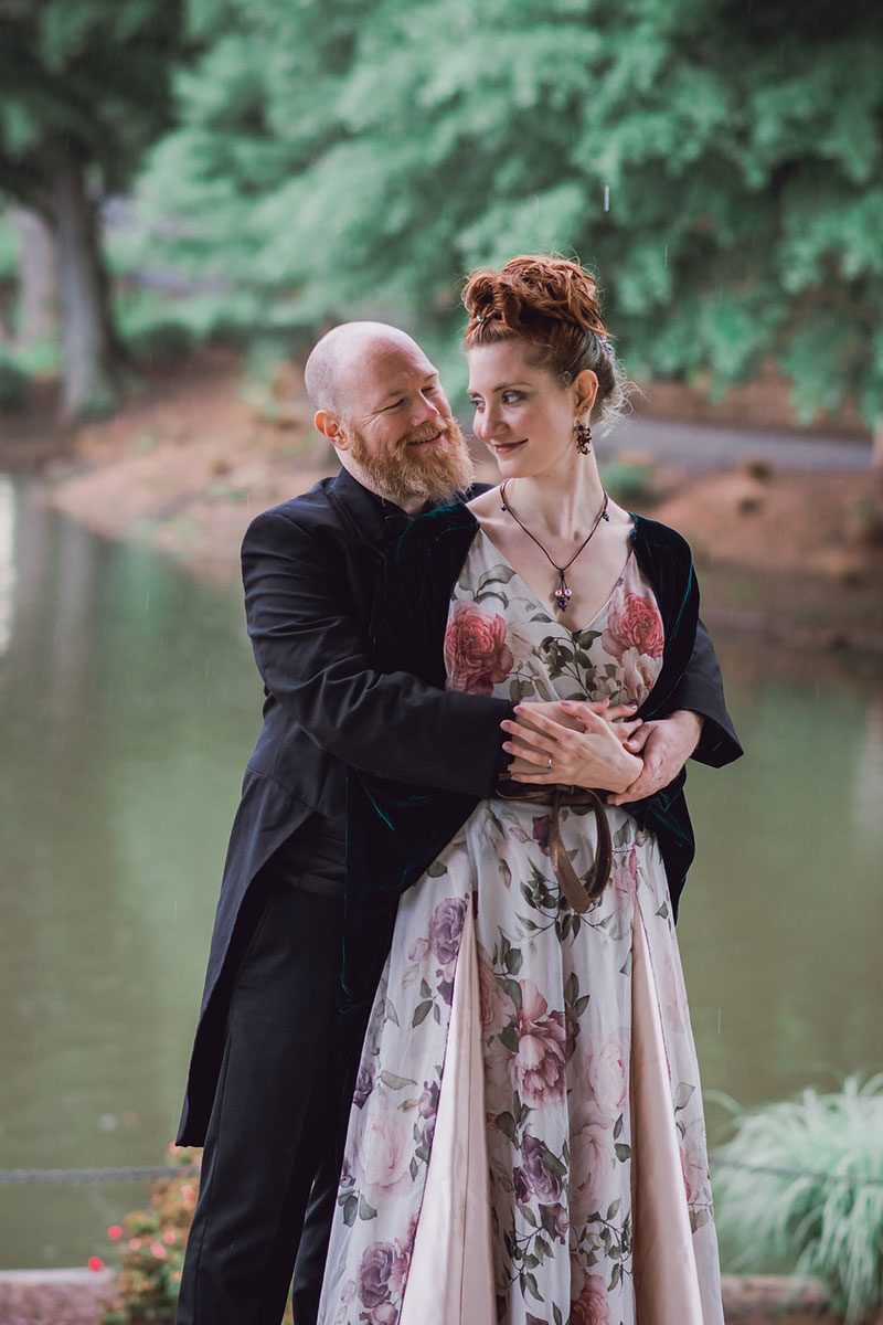 Masked romance: a quirky masquerade-themed engagement story in the rain