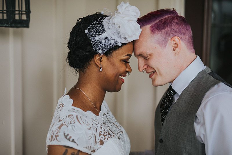 Pink hair + rainbows abound at this vividly geeky wedding
