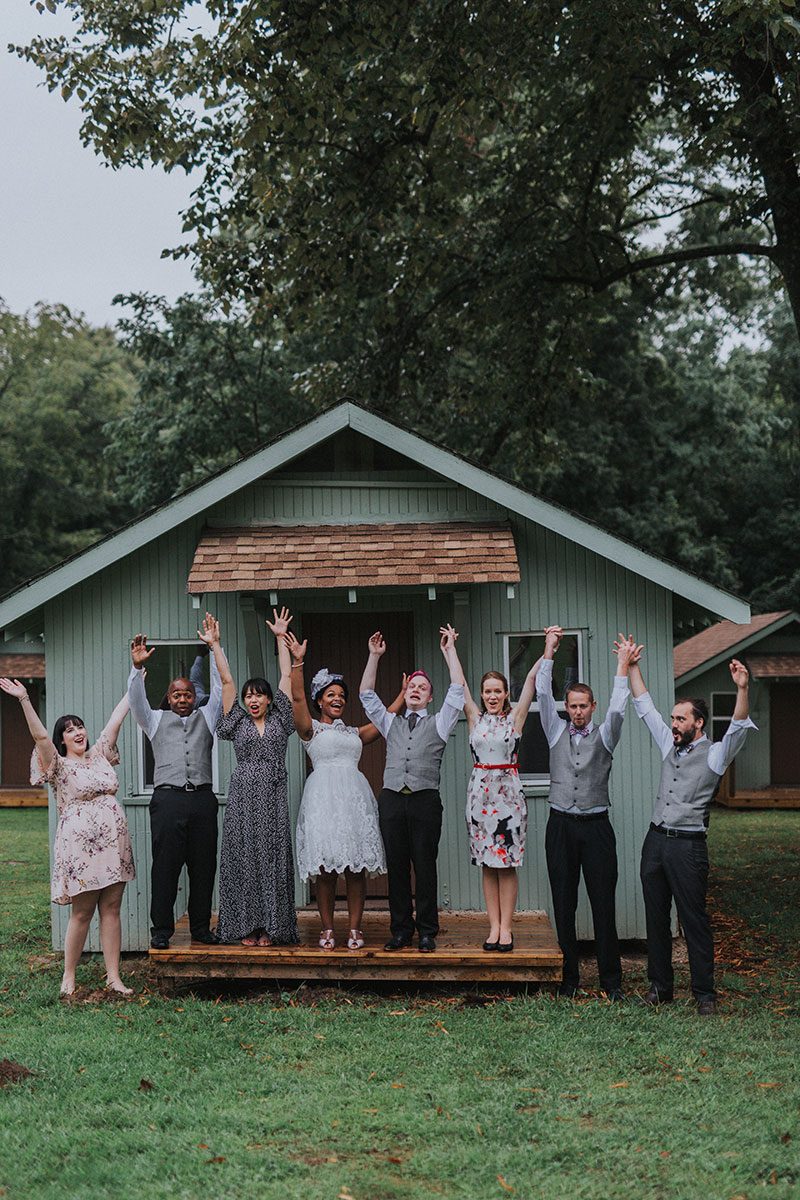 Pink hair + rainbows abound at this vividly geeky wedding