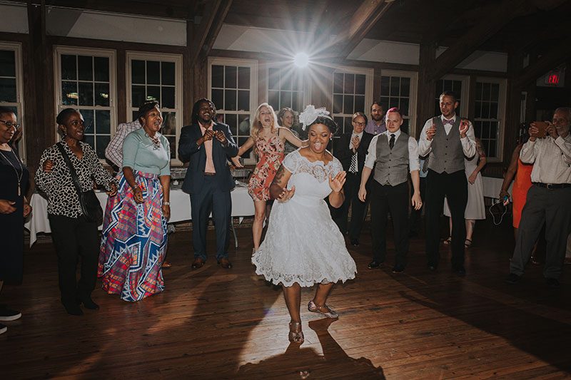 Pink hair + rainbows abound at this vividly geeky wedding