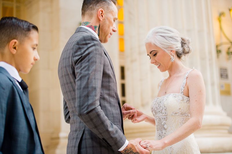 A dashing self-officiating urban wedding (with a rock star cameo!)