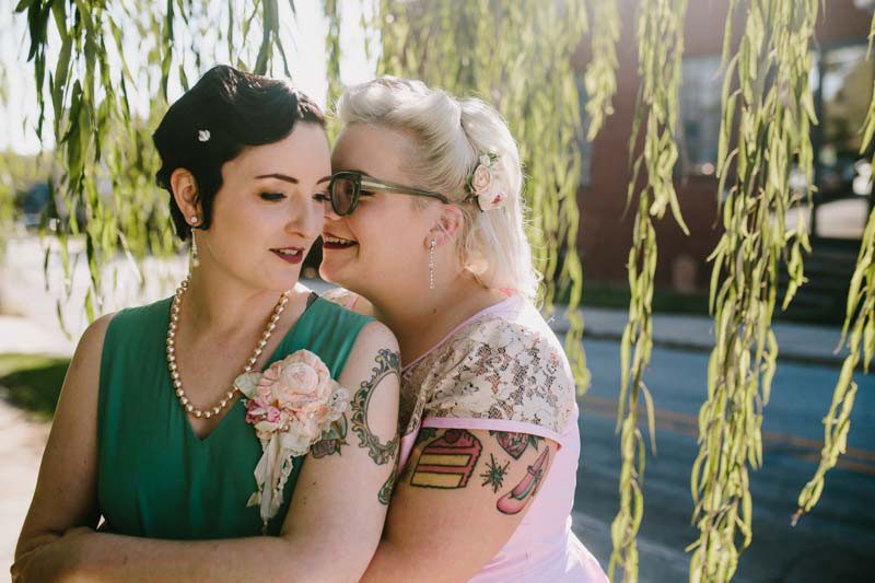 Throwback style and sweet moments all over this vintage eclectic wedding