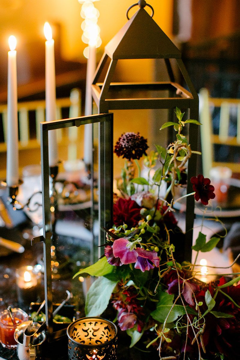A darkly chic wedding with karaoke and Mexican meets Korean food