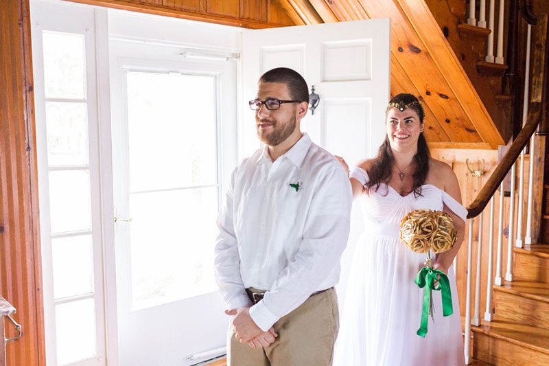 An elegantly bohemian intimate backyard elopement