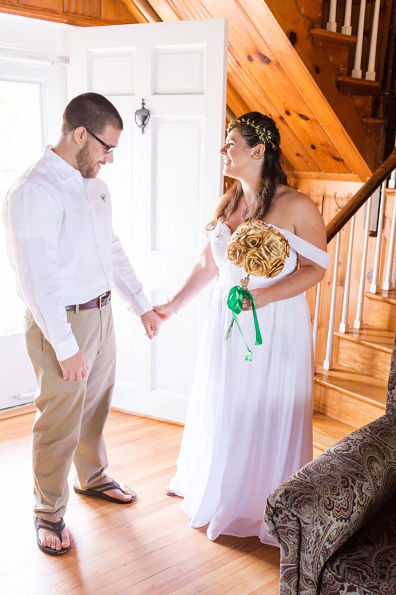 An elegantly bohemian intimate backyard elopement