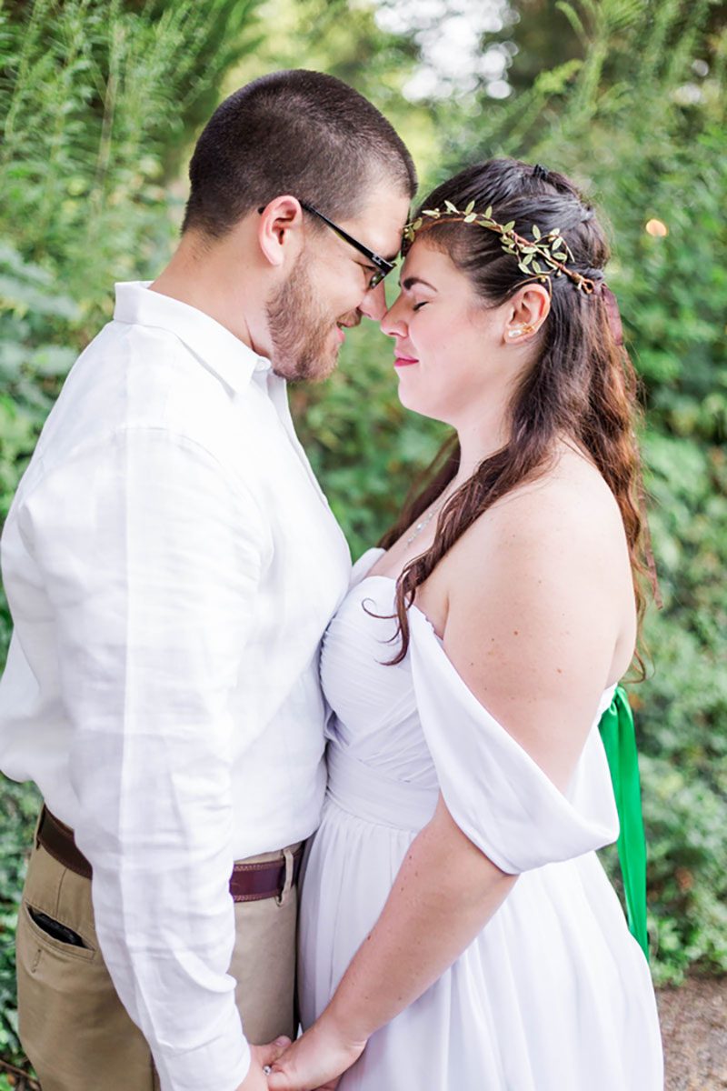 An elegantly bohemian intimate backyard elopement