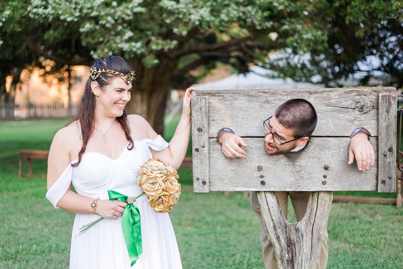 An elegantly bohemian intimate backyard elopement
