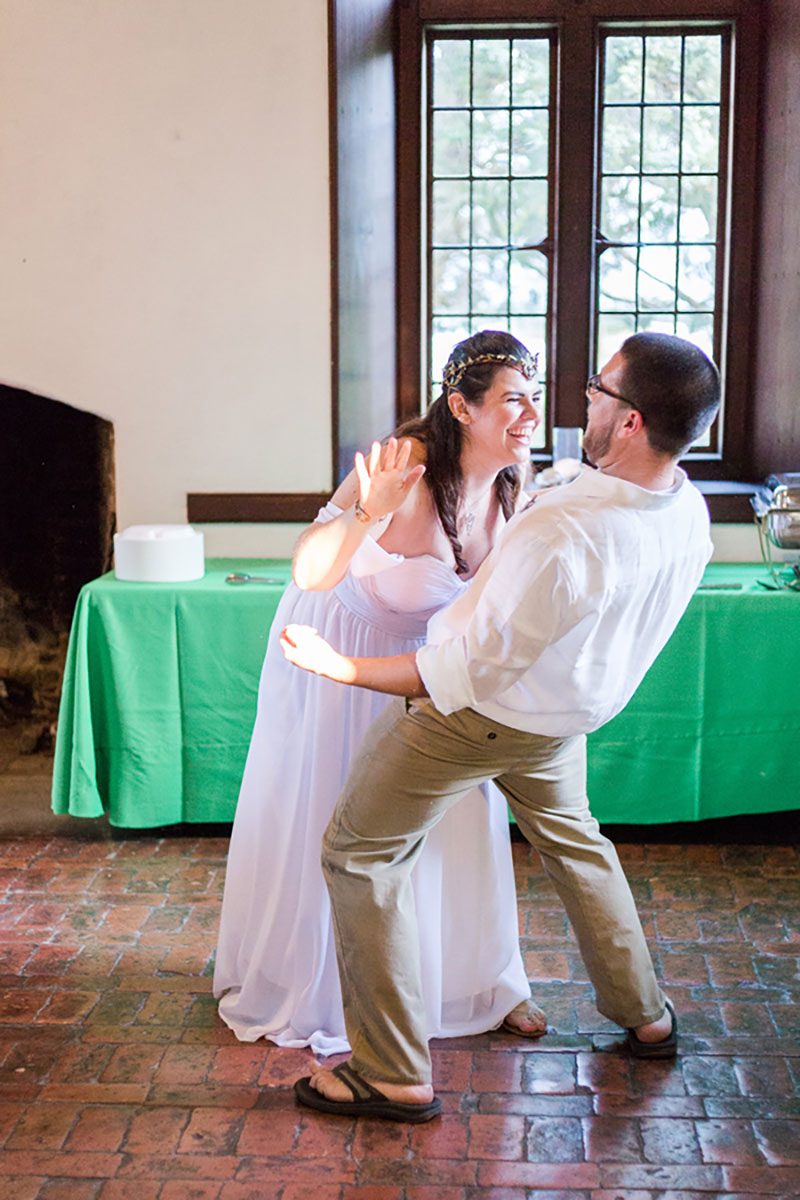 An elegantly bohemian intimate backyard elopement