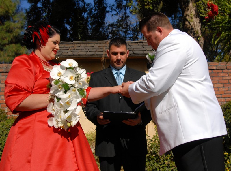 Angela’s red vintage San Diego wedding