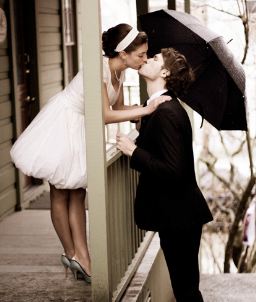 The groom made the bride’s dress