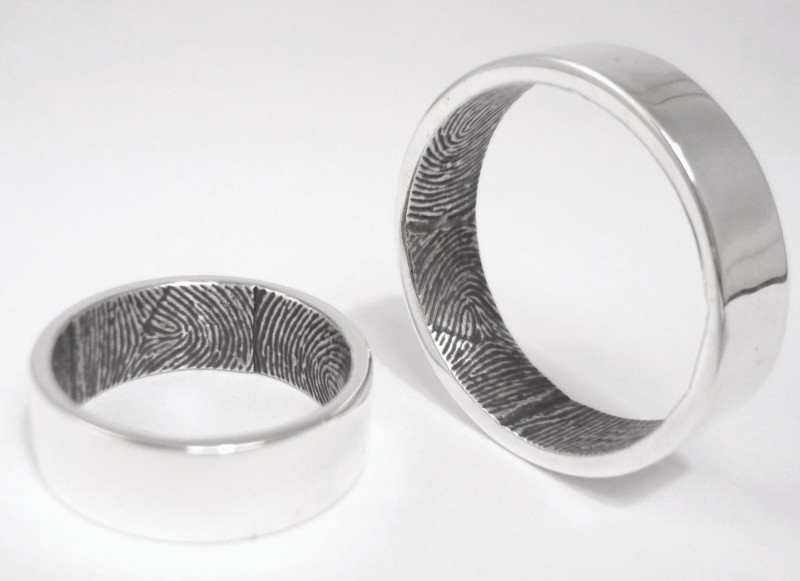 Brent & Jess’s unique custom fingerprint wedding rings