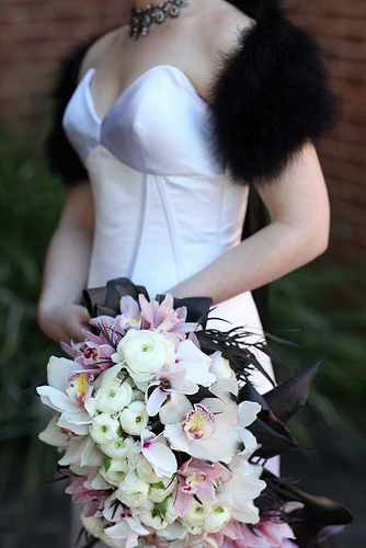 Cass & Liam’s Glam, Goth Wedding in Sydney’s Queen Victoria Building