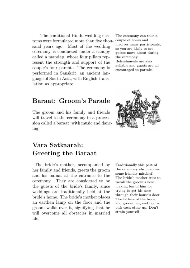 Feynman-style Hindu wedding program