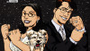 comic book wedding program - Marisa & Patrick's Pi day wedding in a science museum comic book wedding program