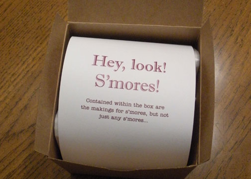 Look at these DIYed S’more wedding favors, please!