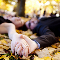 Katie & Mike’s small, black, autumn day wedding