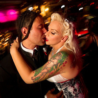 Sparkly and Bones’s epic burlesque nightclub wedding