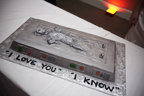 The Ultimate Tribute: Han Solo in Carbonite as a groom’s cake