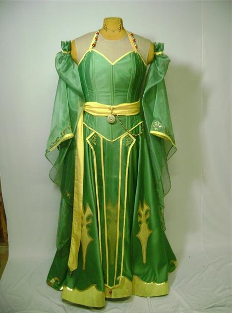A cosplay wedding dress inspired by Rydia from Final Fantasy IV