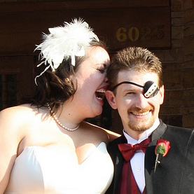 Stacy & Tony’s pirate theatrical classic rock wedding