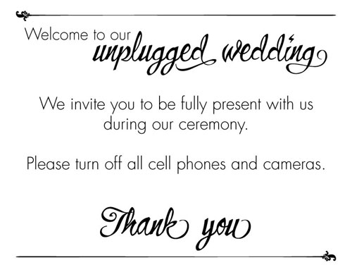 How to have an unplugged wedding: copy ‘n’ paste wording and templates