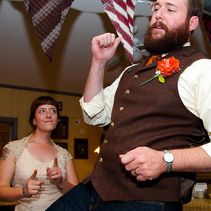 Julia & Erik’s public display of thrifted, crafty affection