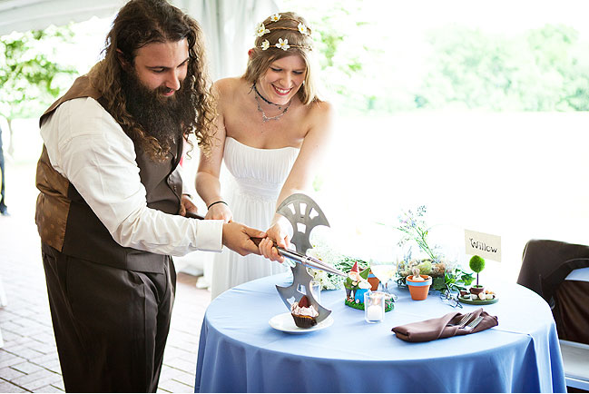 A Renaissance wedding with cupcake slaying and DIY details