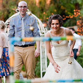 Melany & David’s small handmade garden party wedding