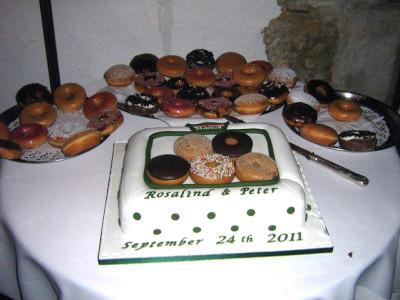donuts 022812 - Roz & Pete's humanists loving doughnuts and Prince wedding donuts 022812