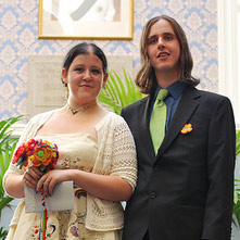 Clare & John’s colourful informal mega-DIYed wedding