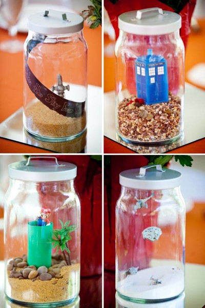 geeky terrarium centerpieces - Geeky terrarium centerpieces FTW! geeky terrarium centerpieces