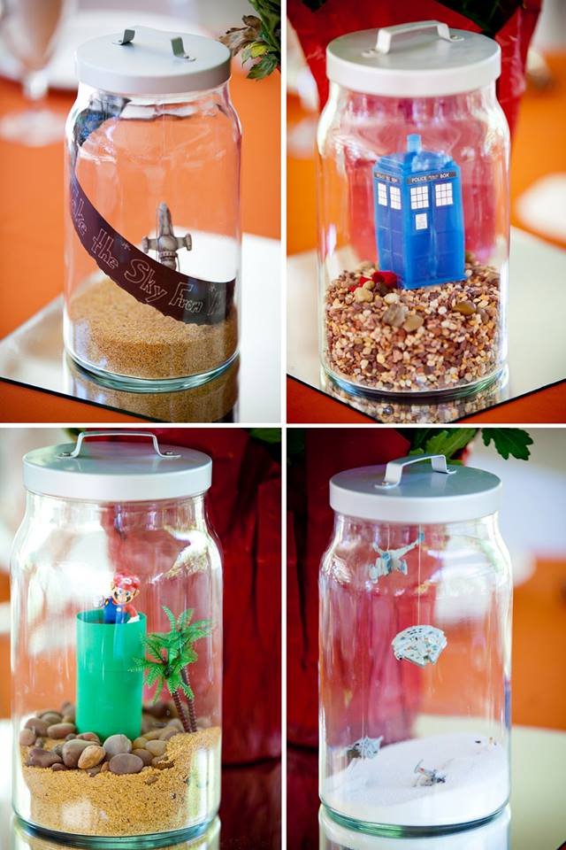 Geeky terrarium centerpieces FTW!