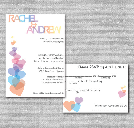 Wedding invitations with heart