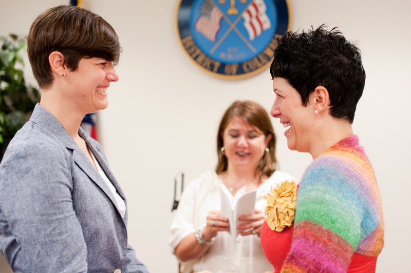 A courthouse wedding with a bed and breakfast bash