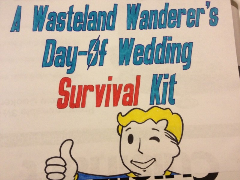 Make this Fallout-themed wedding day survival kit for your gamer geek partner