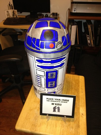 library - Meet the R2-D2 trashcan/card box library