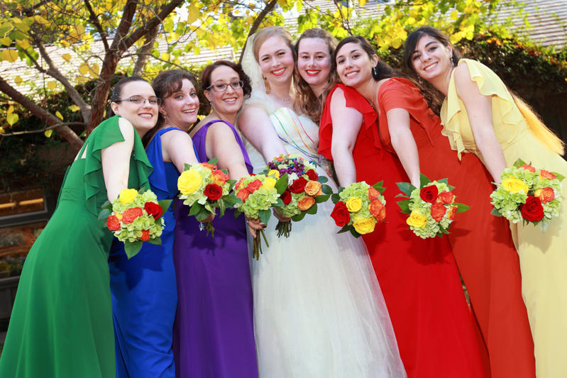 Margie & Steven’s sparkly rainbow musical wedding