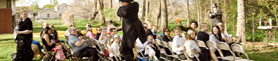 Fly in to your reception on a zip-line