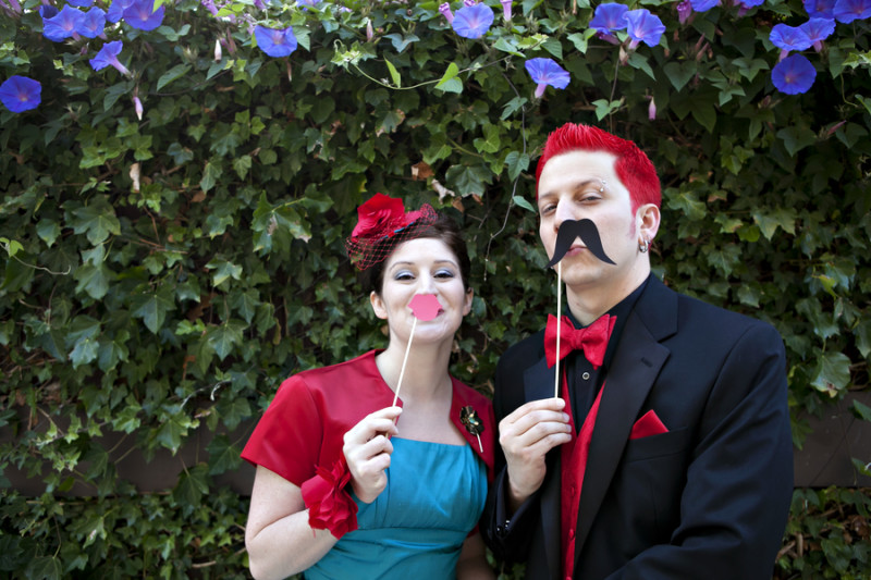 A retro red and teal wedding in Sausalito