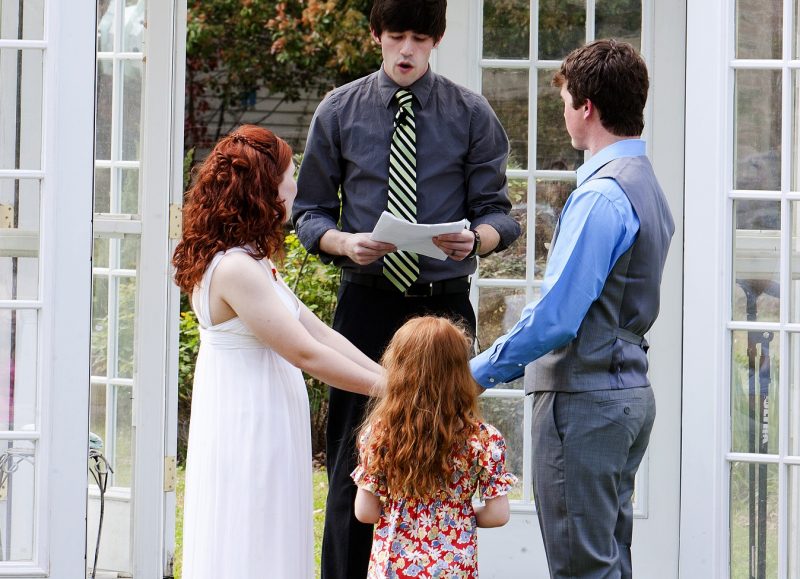 This garden party wedding had stepmom vows