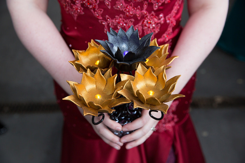 How to make your own light-up, leather lotus flowers