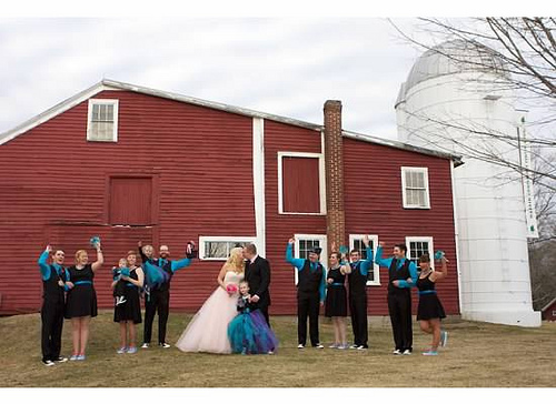 Casey & Troy’s DIY duct tape, Hello Kitty, and LEGO wedding