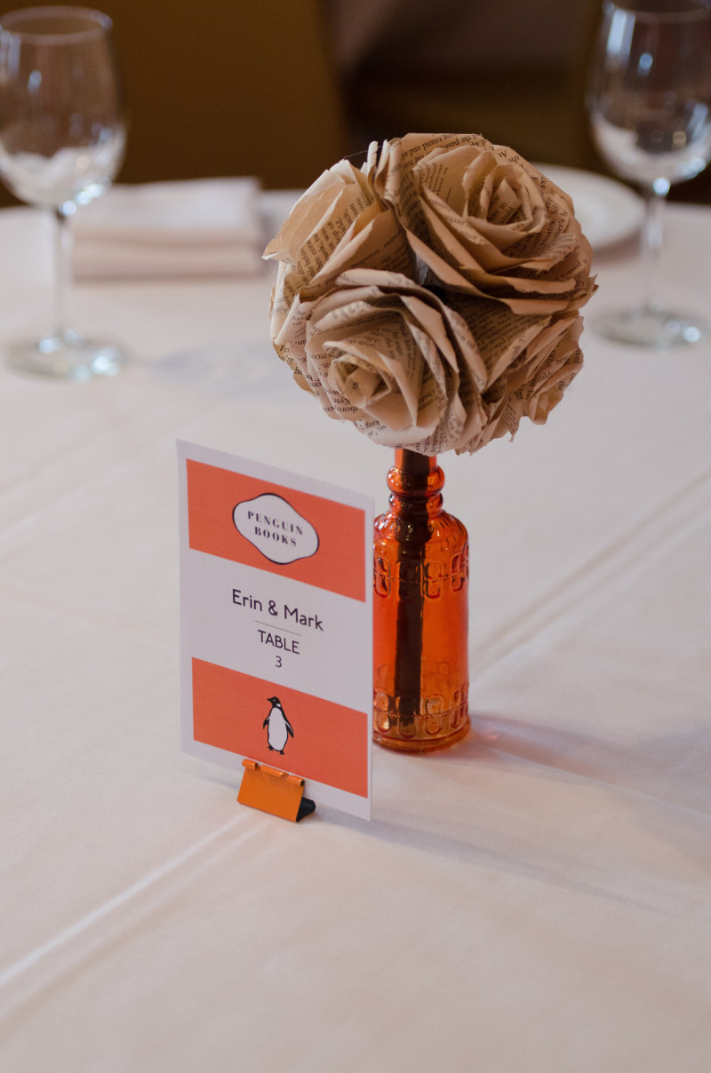 Erin & Mark’s retro, book-inspired, freethinking wedding