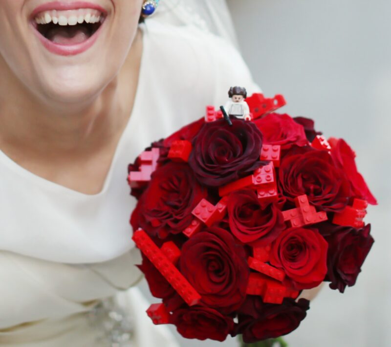 This LEGO wedding bouquet has hidden minifigs