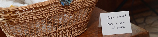 Set out a basket of socks for happy dancing feet