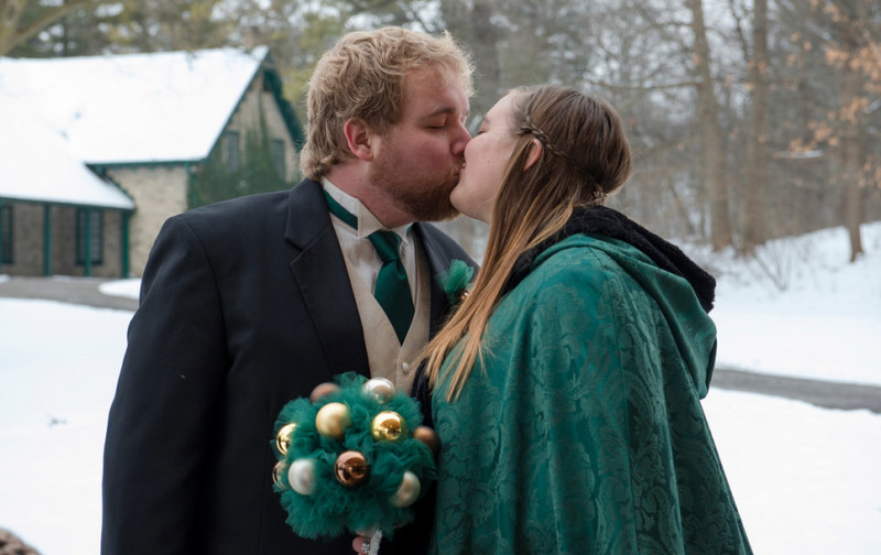 Kristine & Doug’s 12th Day of Christmas outdoor winter wedding