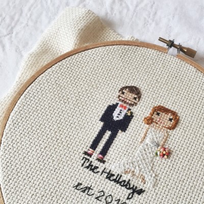 custom wedding cross stitch by stitchingood seen on offbeat bride - My fiance is more traditional than me custom wedding cross stitch by stitchingood seen on offbeat bride