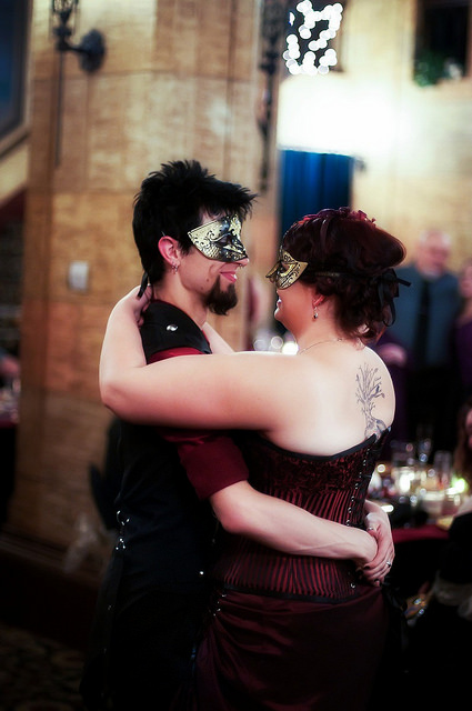 Kirstin & Earl’s gothic-inspired masquerade wedding