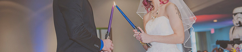 Unity geekness: a sneak peek of a lightsaber candle unity ceremony